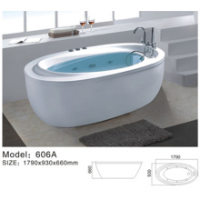 Acrílico de forma oval de luxo libera banheiras de pé para spa relaxante